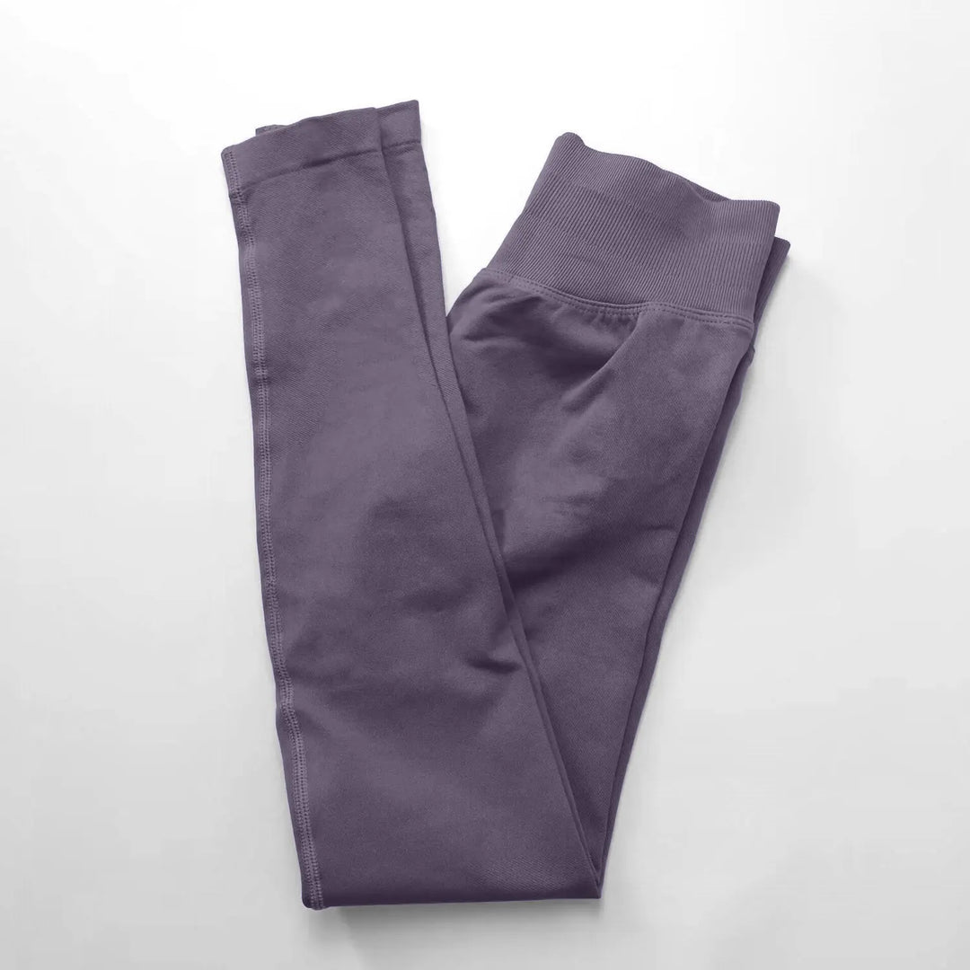 Women's Seamless Yoga Leggings with Low Rib Waistband for Fitness