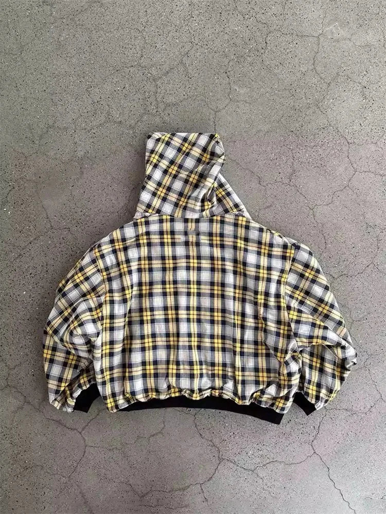 Women's Warm Plaid Print Zip-Up Hoodie - Casual & Trendy Sweatshirt