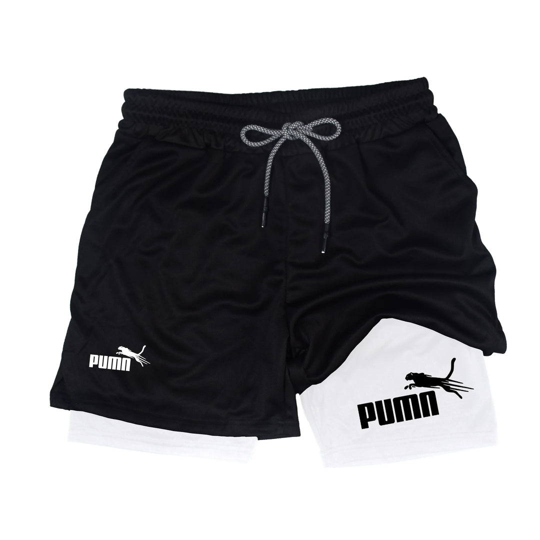 Men's Summer Breathable Two in One Compression Shorts Quick Drying M-3XL