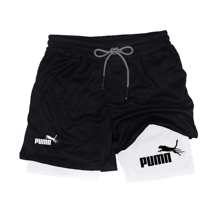 Men's Summer Breathable Two in One Compression Shorts Quick Drying M-3XL