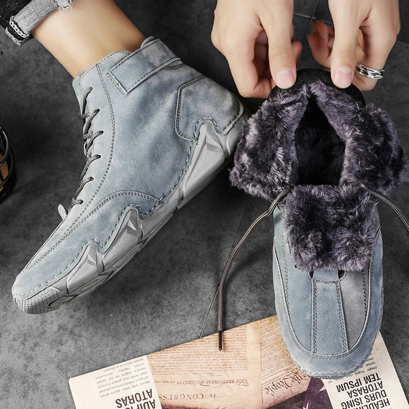 Men's Waterproof Leather Shoes for All-Weather Comfort