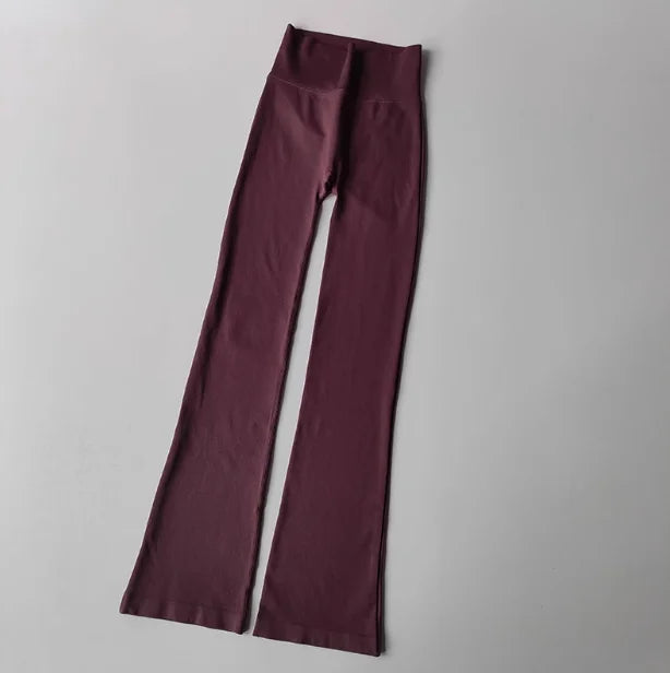 Women's High Waist Compression Seamless Micro Flared Yoga Leggings Pants