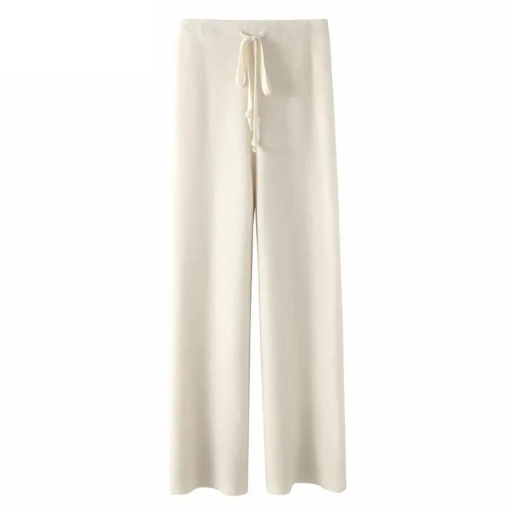 Women's Refined Knit Wide Leg Drawstring Lounge Pants