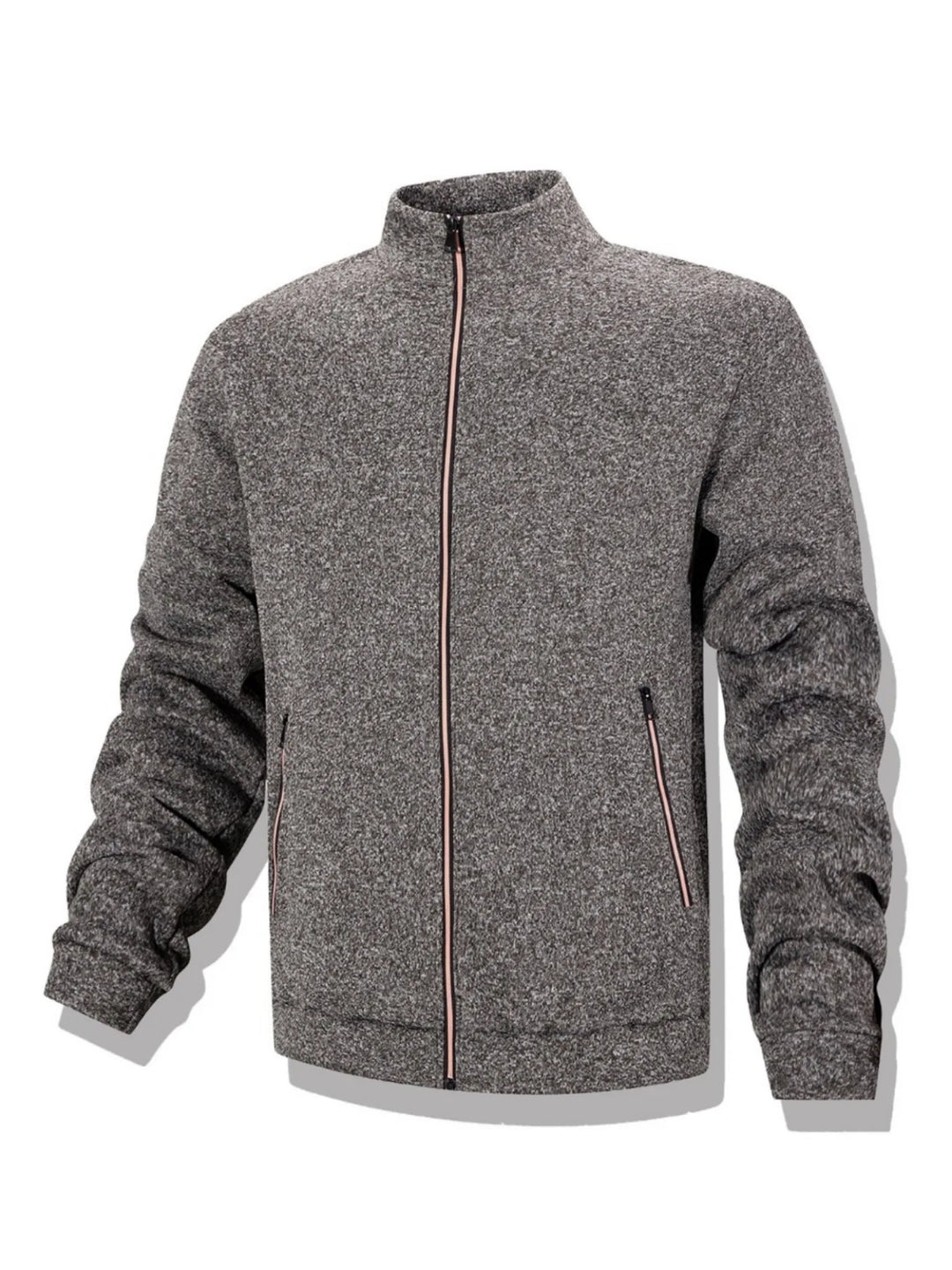 Men's Casual Full Zip Stand Collar Sweatshirt Coat for Autumn Winter