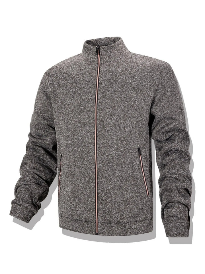 Men's Casual Full Zip Stand Collar Sweatshirt Coat for Autumn Winter