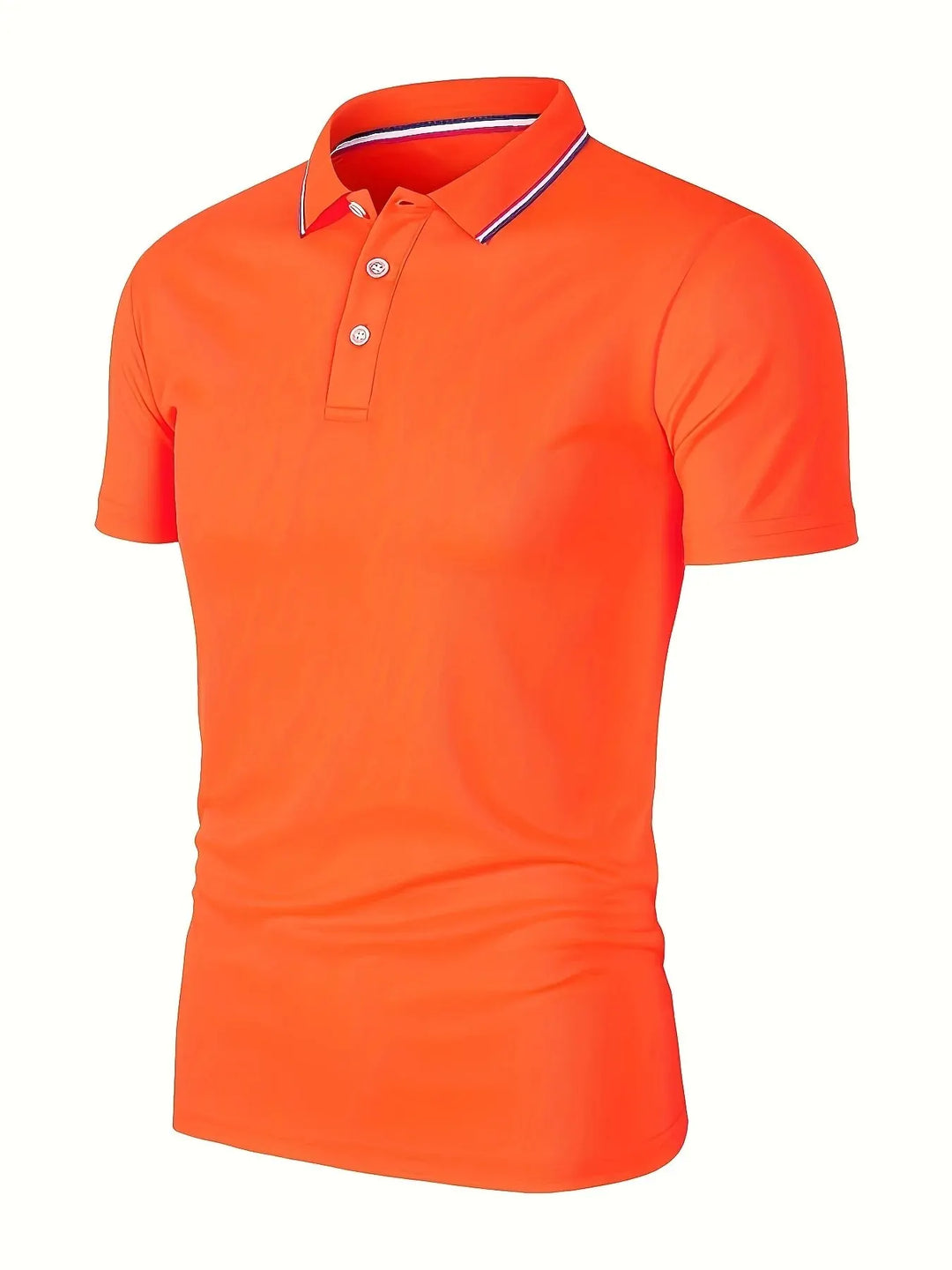 Men's Casual Breathable Solid Color Short Sleeve Polo Shirt