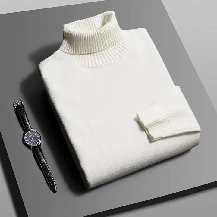 Men's High-Quality Knitted Turtleneck Sweater Slim Fit Long Sleeve