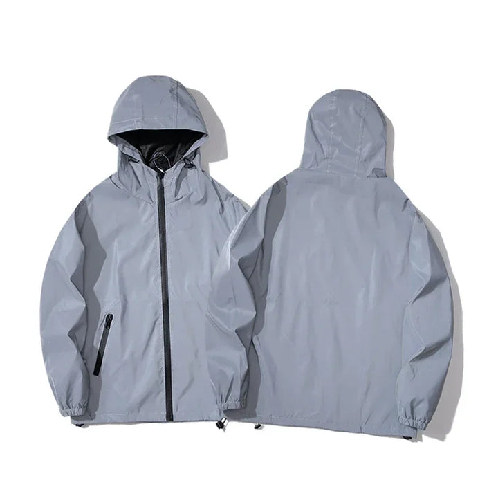 Men's Reflective Coat for Nightwear - Solid Color Polyester Fashion