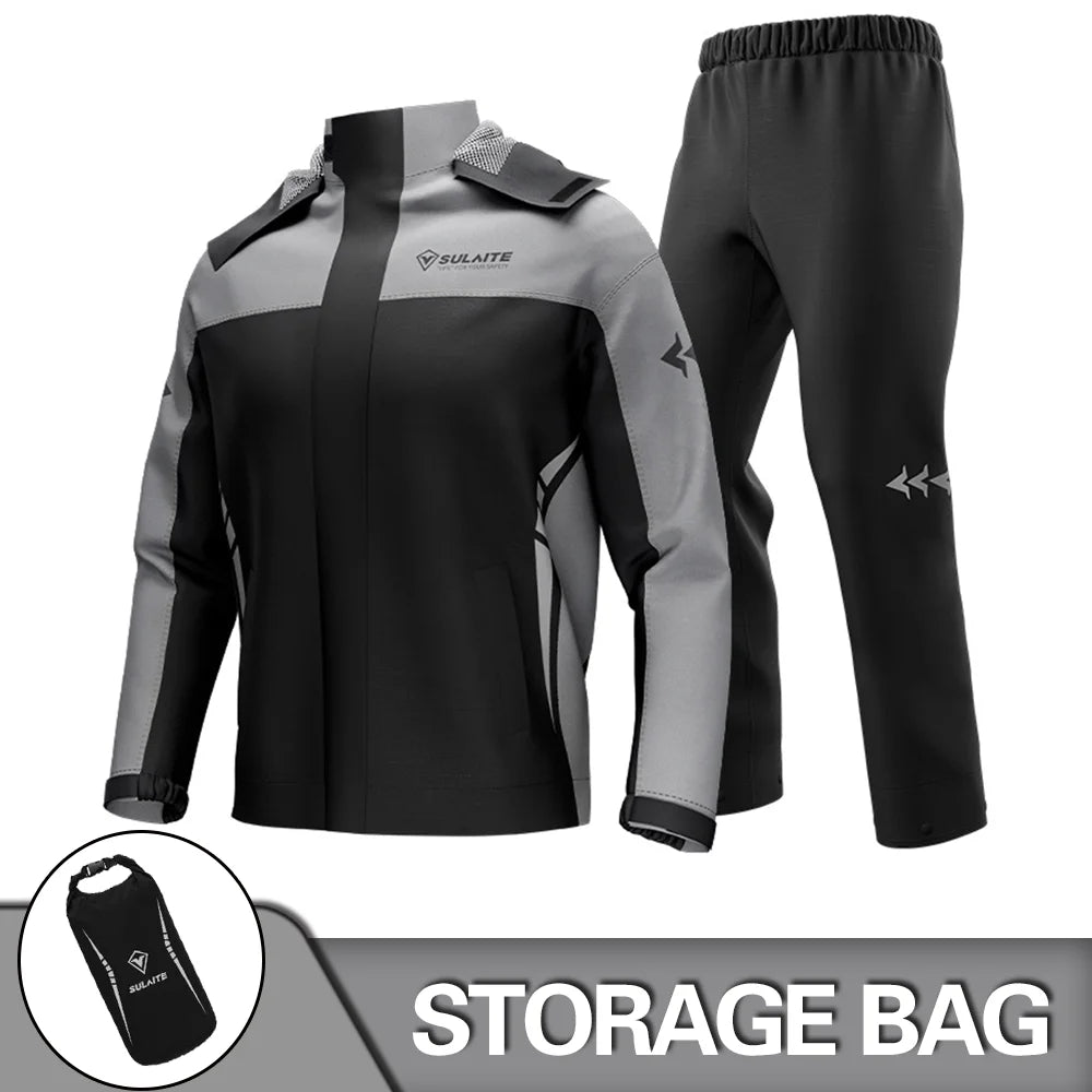 Unisex Waterproof Motorcycle Rain Suit for Camping, Hiking, and Fishing