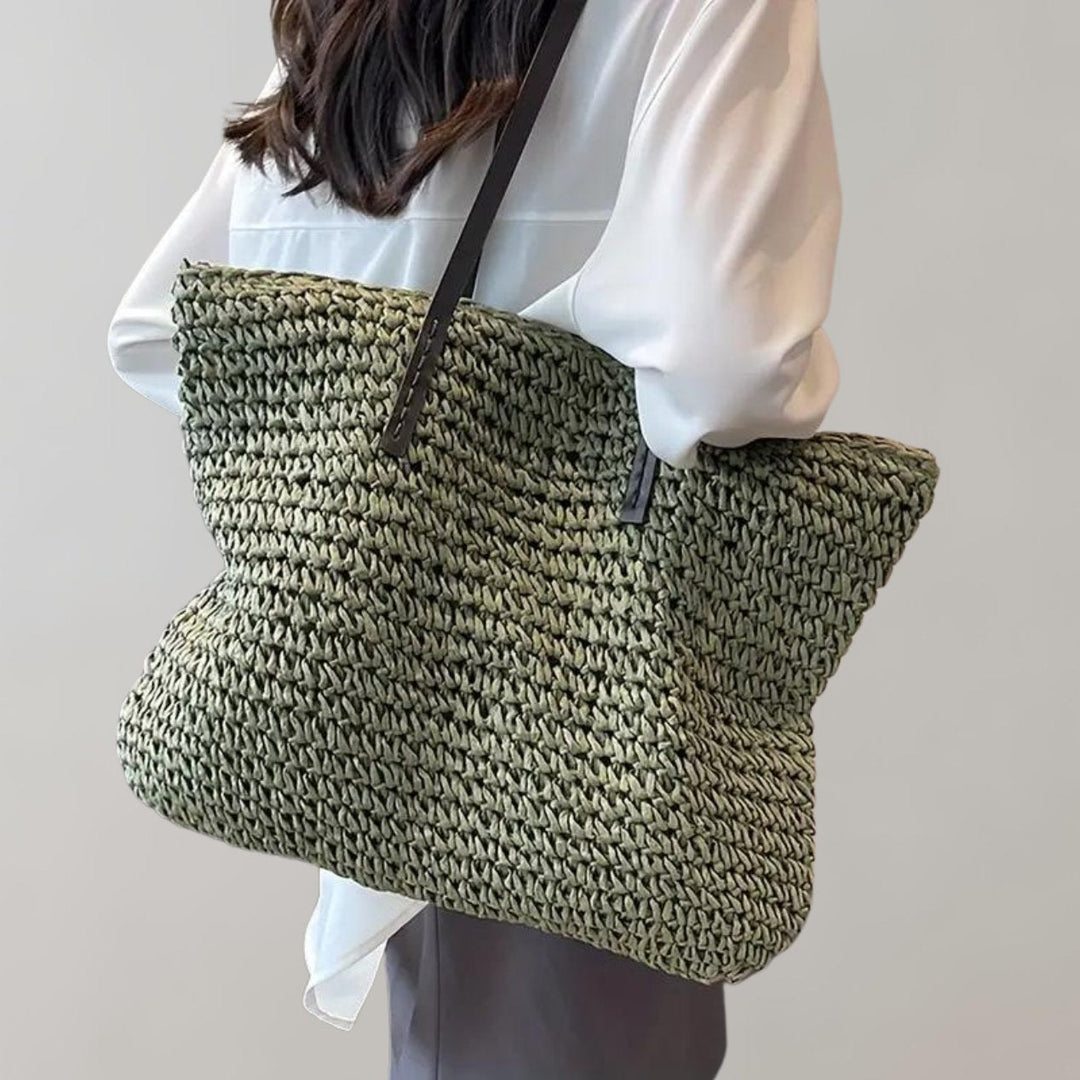 Women's Oversized Woven Straw Shoulder Tote Bag