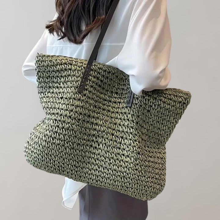 Women's Oversized Woven Straw Shoulder Tote Bag