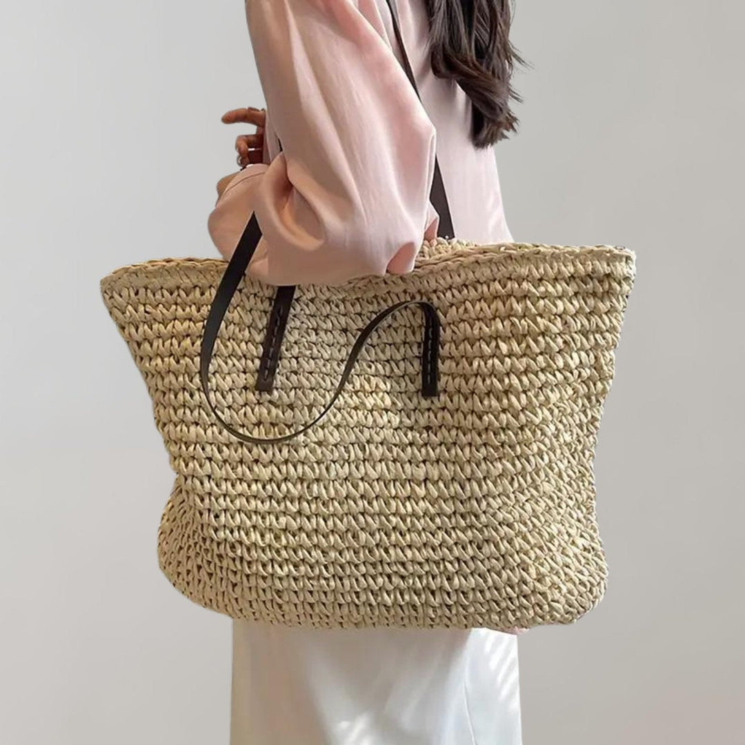 Women's Oversized Woven Straw Shoulder Tote Bag