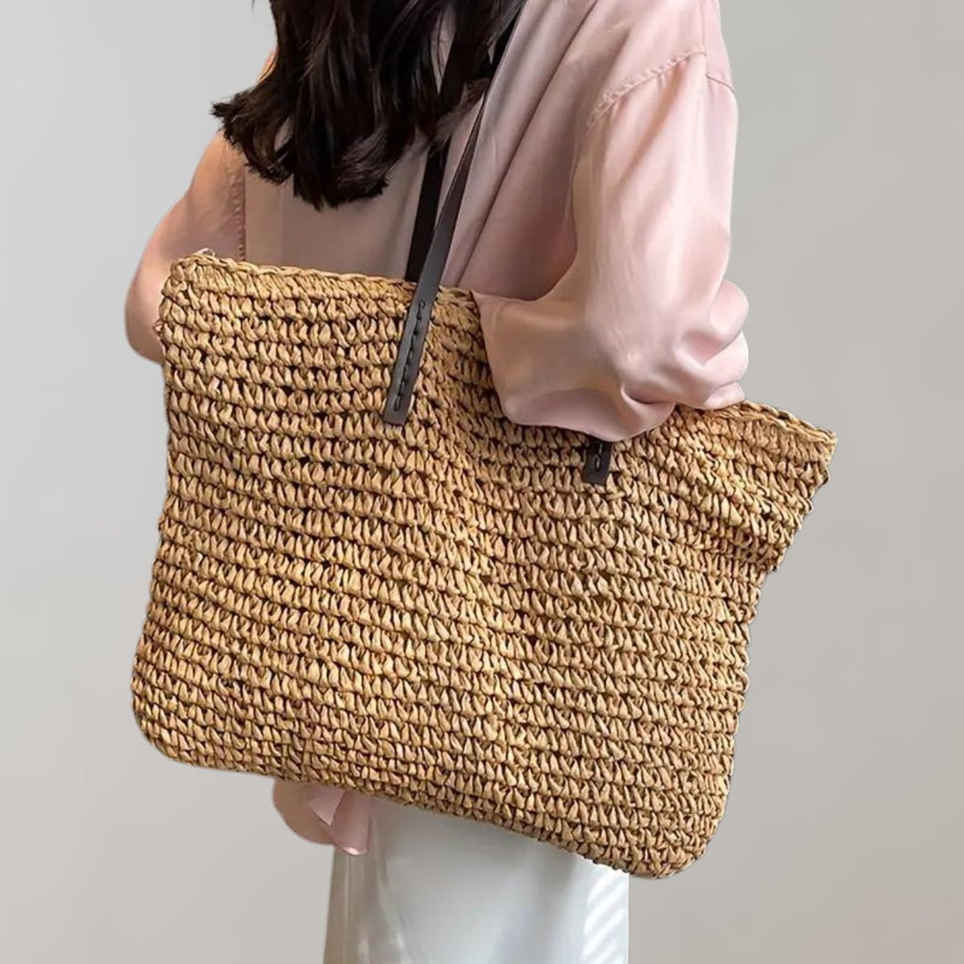 Women's Oversized Woven Straw Shoulder Tote Bag