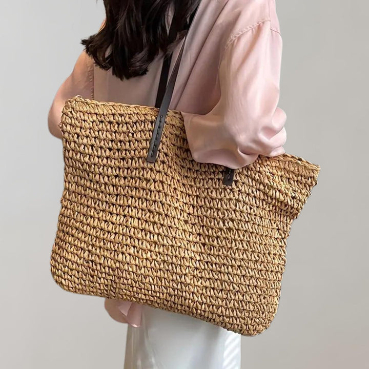Women's Oversized Woven Straw Shoulder Tote Bag