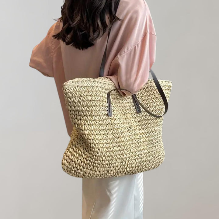 Women's Oversized Woven Straw Shoulder Tote Bag