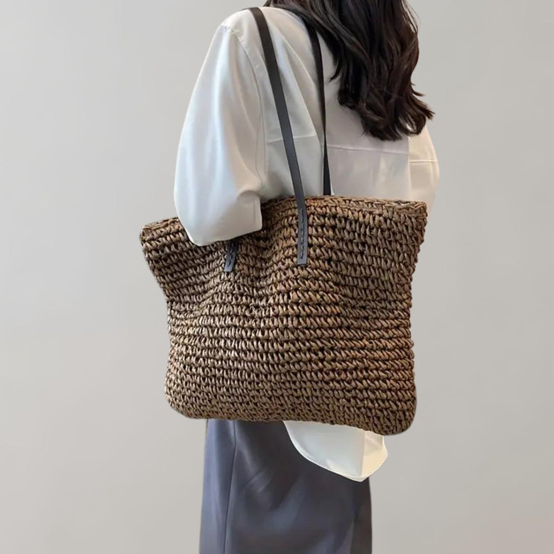 Women's Oversized Woven Straw Shoulder Tote Bag