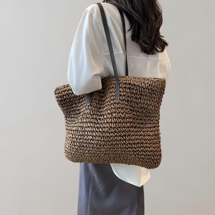 Women's Oversized Woven Straw Shoulder Tote Bag
