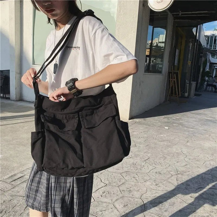 Women's Vintage Multi-Pocket Canvas Tote Bag