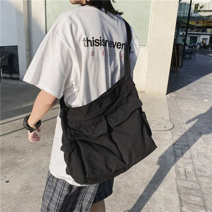 Women's Vintage Multi-Pocket Canvas Tote Bag