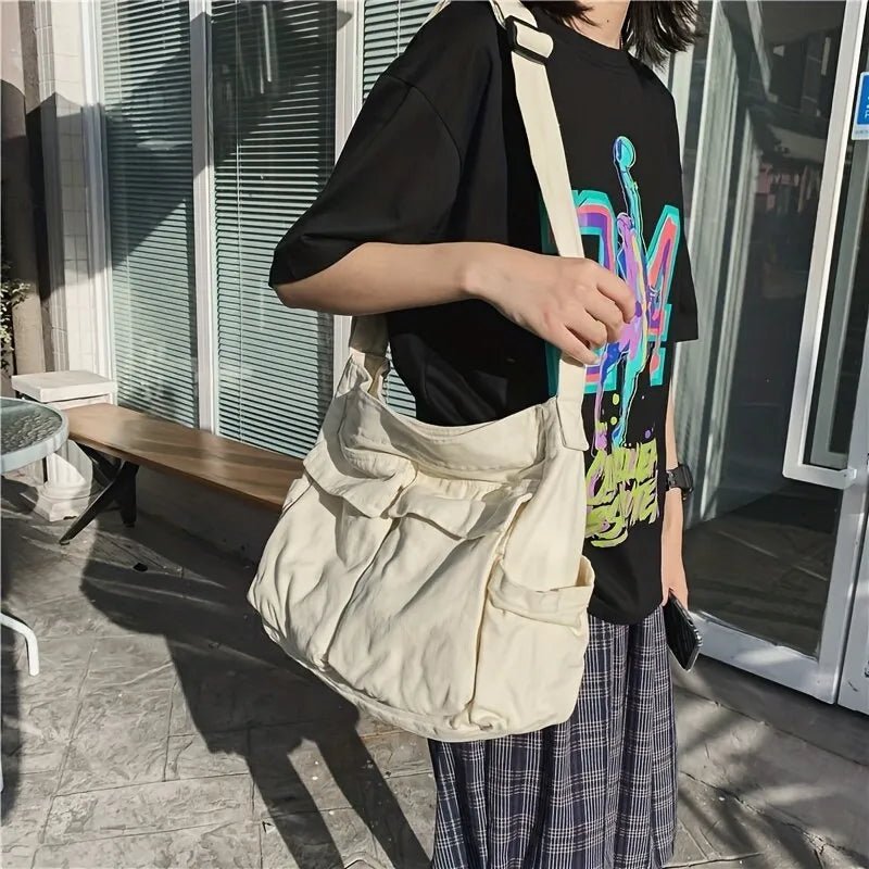 Women's Vintage Multi-Pocket Canvas Tote Bag