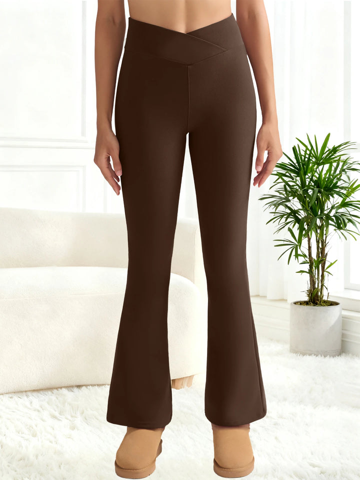 Women's Thick Flared Fleece Leggings High Waist Thermal Tights