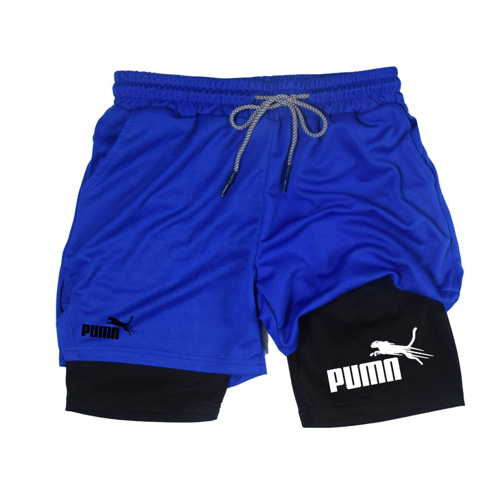 Men's Summer Breathable Two in One Compression Shorts Quick Drying M-3XL