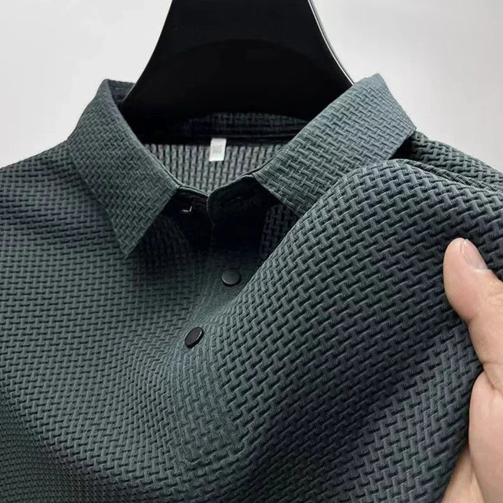 Men's Casual Short Sleeve Solid Color Shirt - Breathable Top