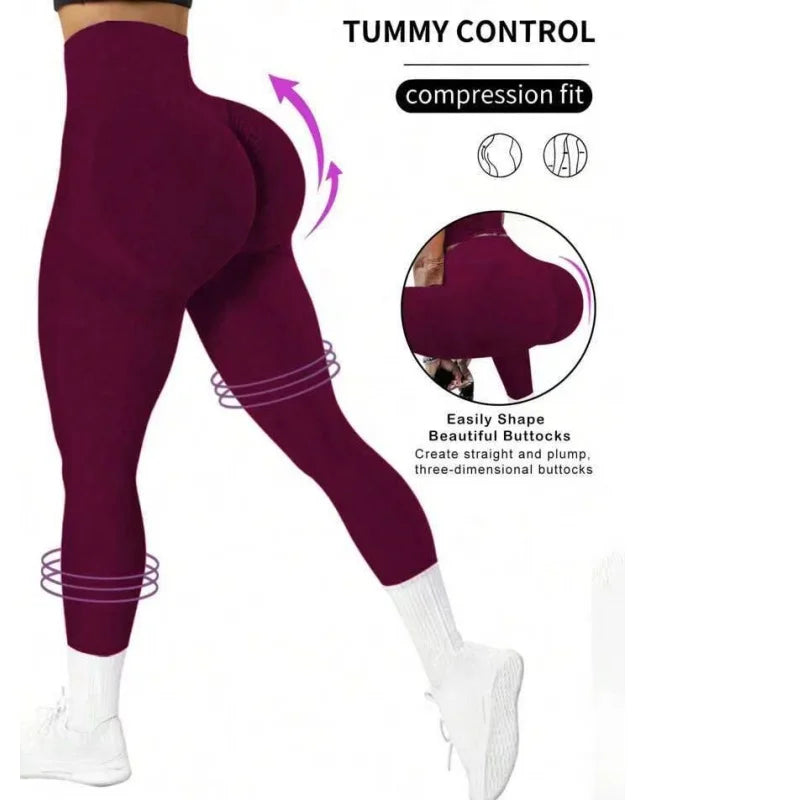 Women's High Waist Seamless Yoga Leggings Pants with Tummy Control