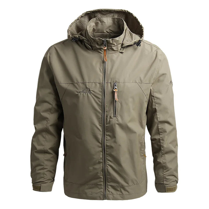 Men's Waterproof Tactical Hooded Windbreaker Coat for Winter
