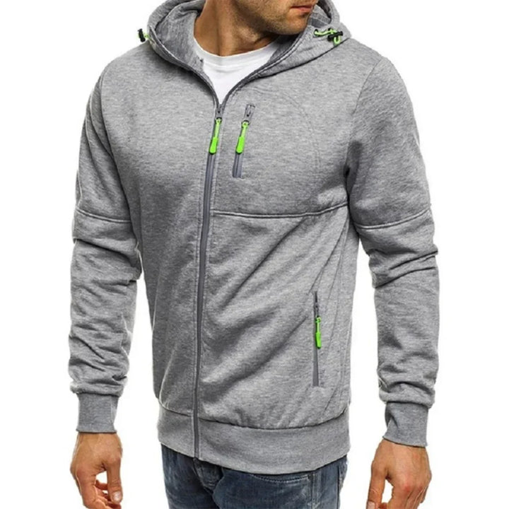 Men's Long Sleeve Zipper Hooded Sweatshirt Casual Sports Jacket