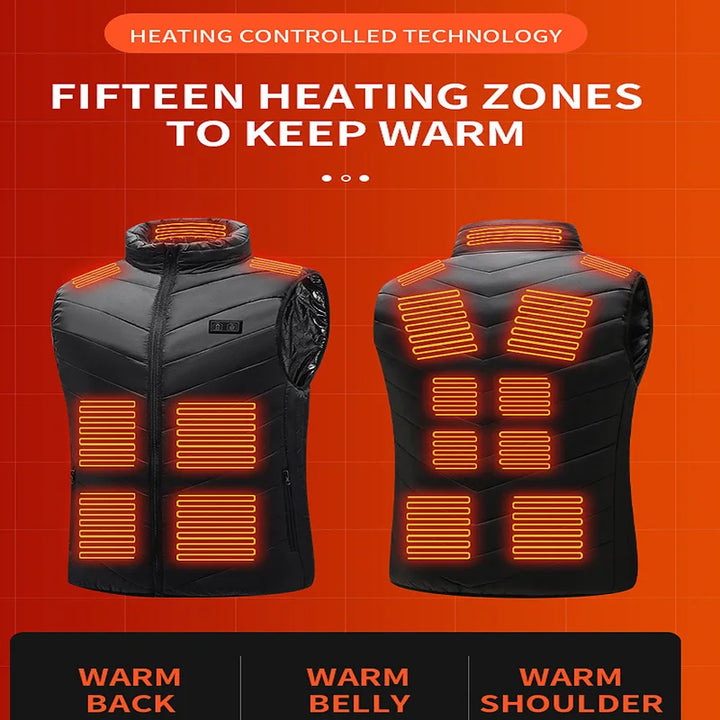 Men's 21-Zone Electric Heated Vest for Winter Sports and Camping