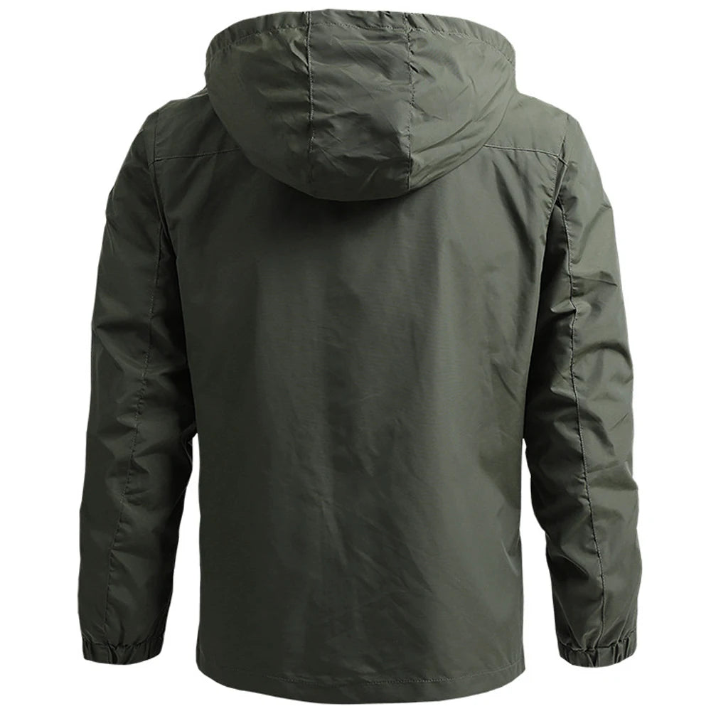 Men's Waterproof Tactical Hooded Windbreaker Coat for Winter