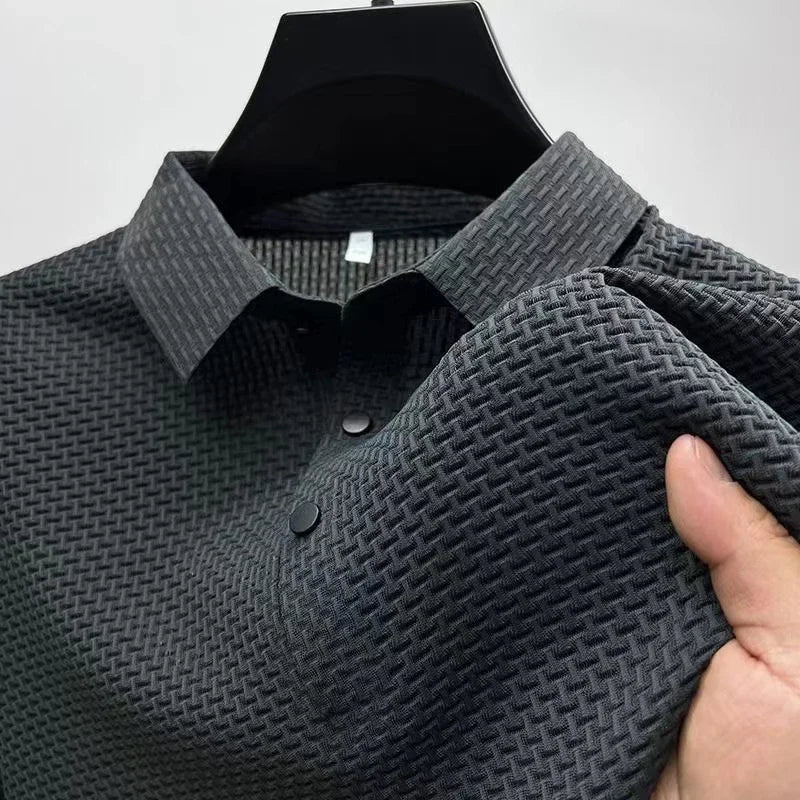 Men's Casual Short Sleeve Solid Color Shirt - Breathable Top