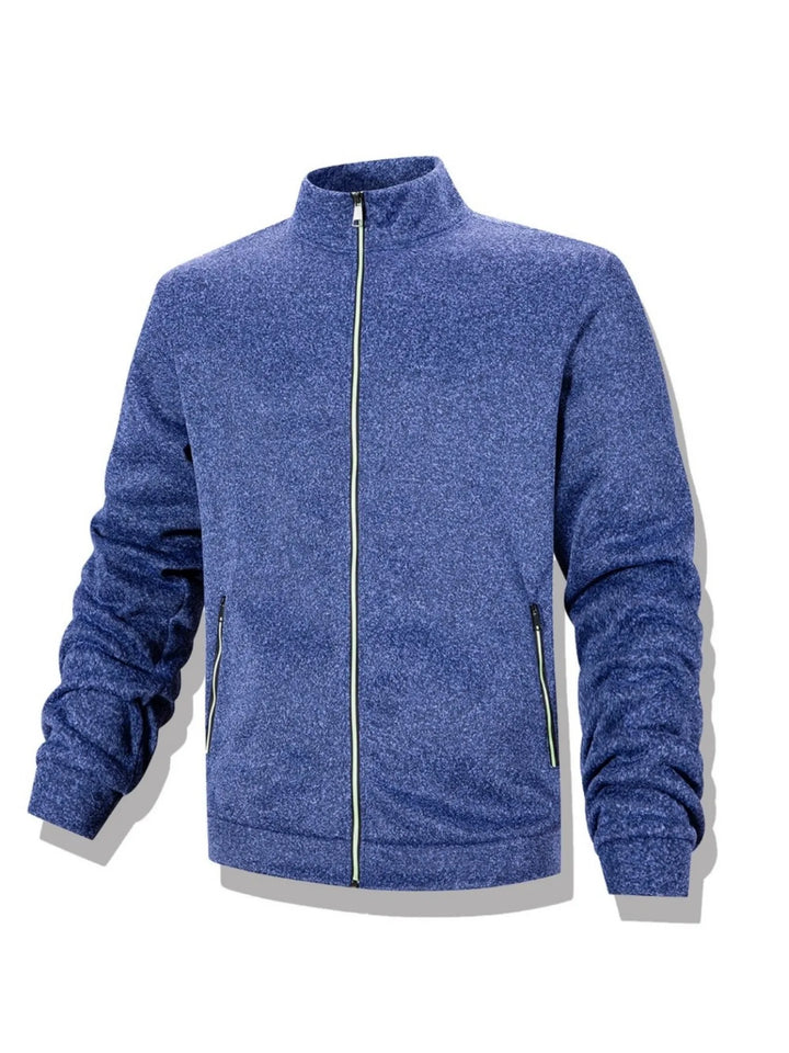 Men's Casual Full Zip Stand Collar Sweatshirt Coat for Autumn Winter