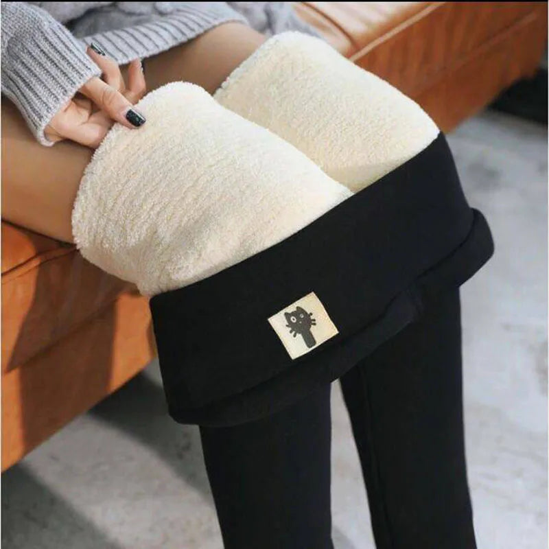 Women's High Waist Thermal Fleece Leggings for Winter Casual Wear