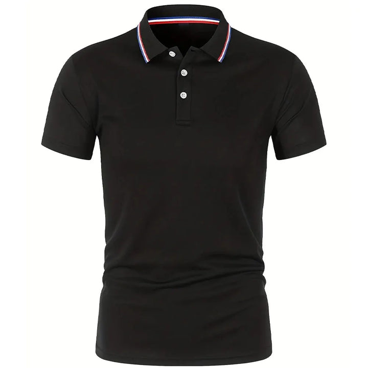 Men's Casual Breathable Solid Color Short Sleeve Polo Shirt