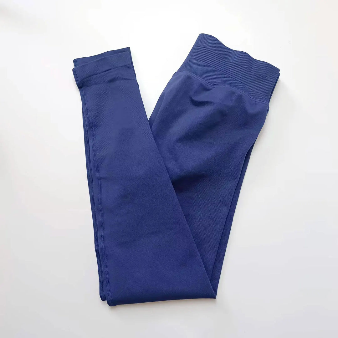 Women's Seamless Yoga Leggings with Low Rib Waistband for Fitness