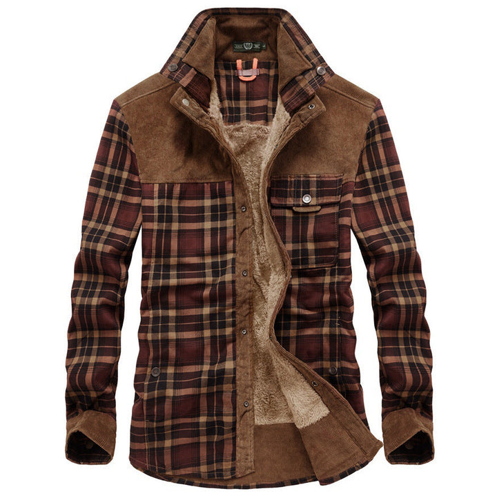 Men's Checked Shirt with Sherpa Lining for Comfort and Style
