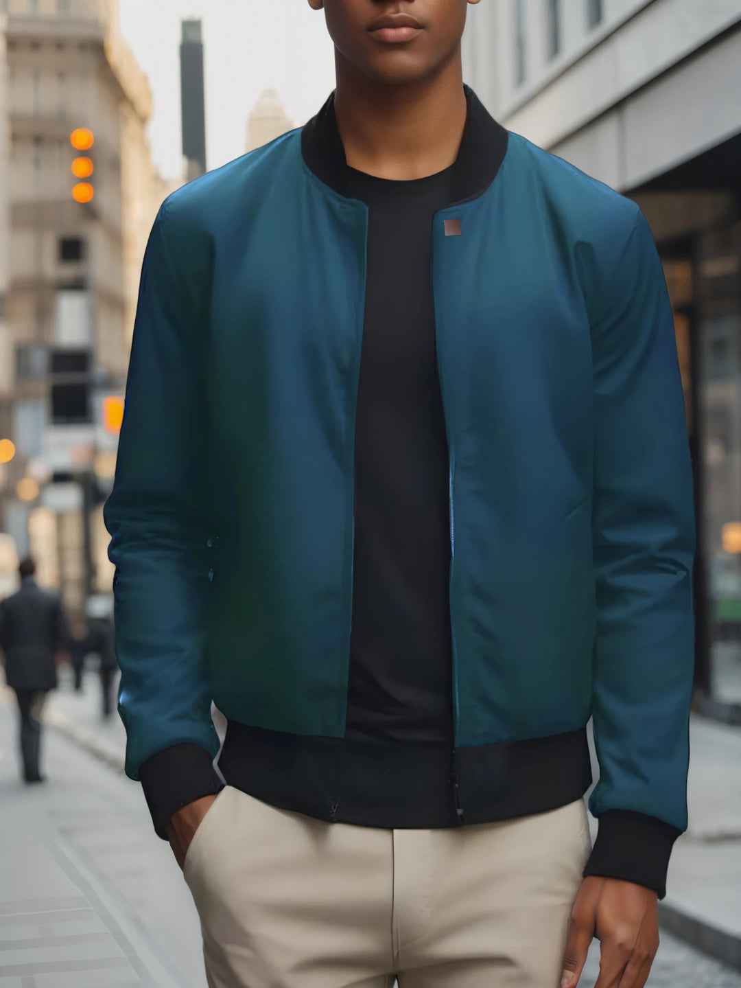 Men's Casual Thin Solid Color Collar Coat