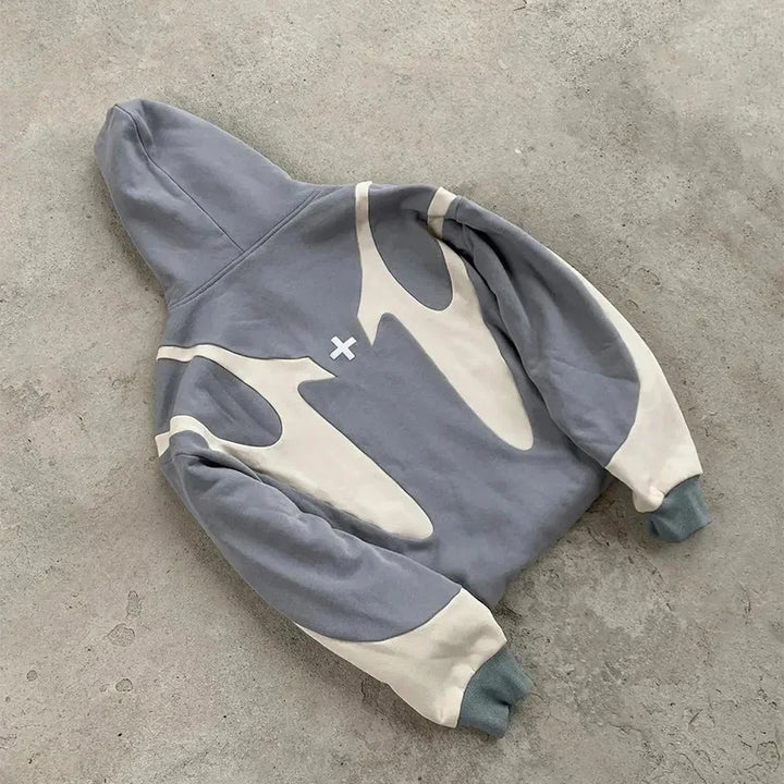 Women's Devil Pattern Printed Hoodie - Y2K Casual Zipper Sweatshirt