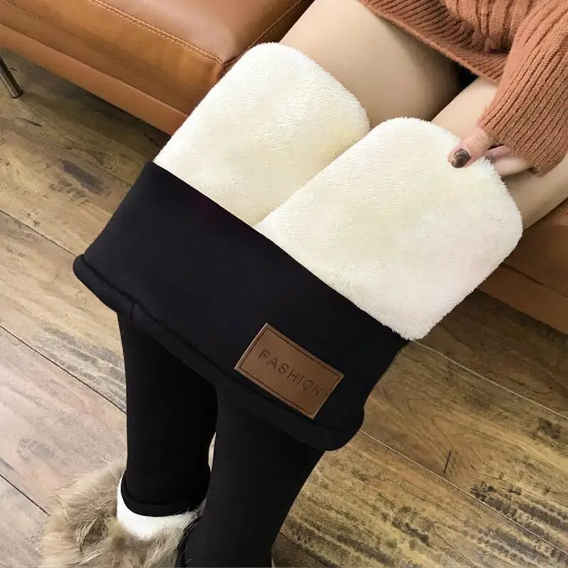 Women's High Waist Thermal Fleece Leggings for Winter Casual Wear