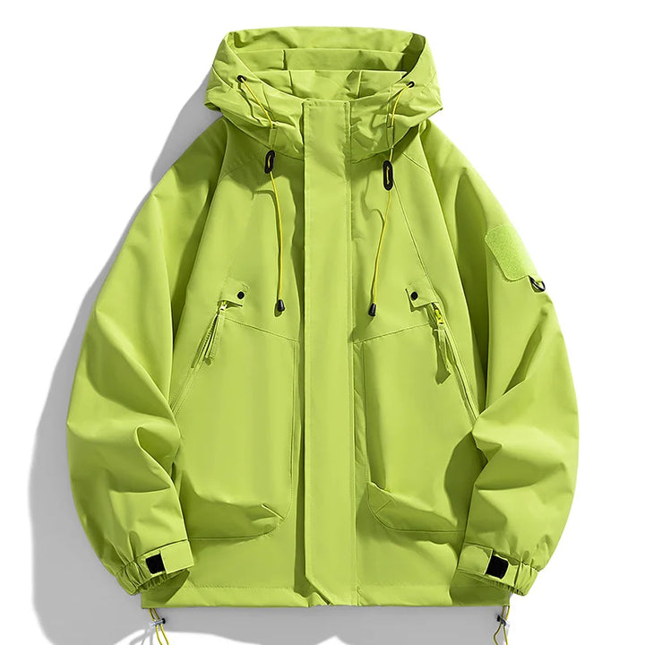 Men's Waterproof Hooded Windbreaker Coat for Hiking and Camping