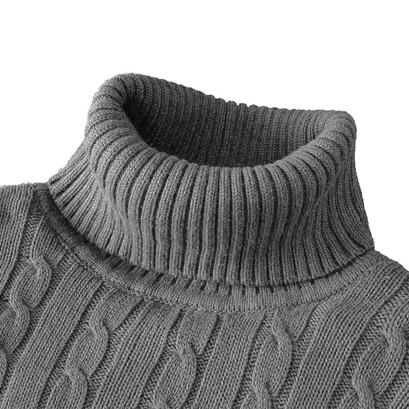Men's Slim Fit Long Sleeve Knitted Turtleneck Sweater for Winter