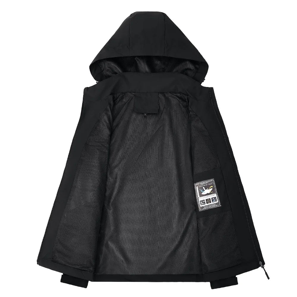Men's Lightweight Waterproof Hooded Coat for Hiking and Climbing