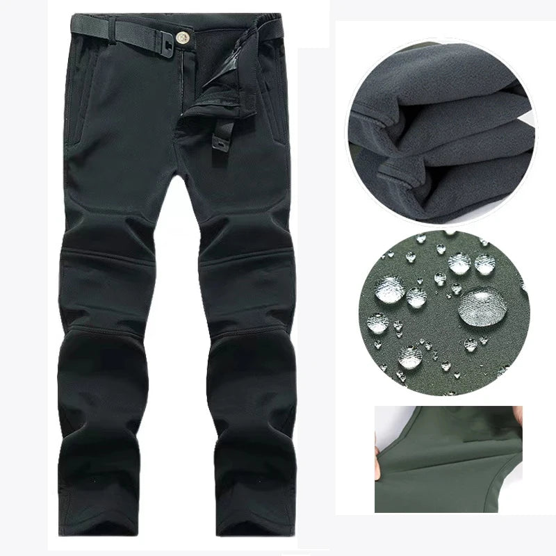 Men's Softshell Fleece Jacket - Windproof Hooded Coat for Outdoor Activities