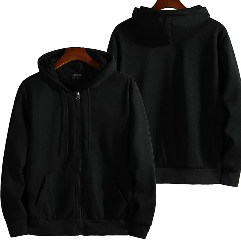 Men's Casual Long Sleeve Zipper Hoodie for Autumn Winter Wear