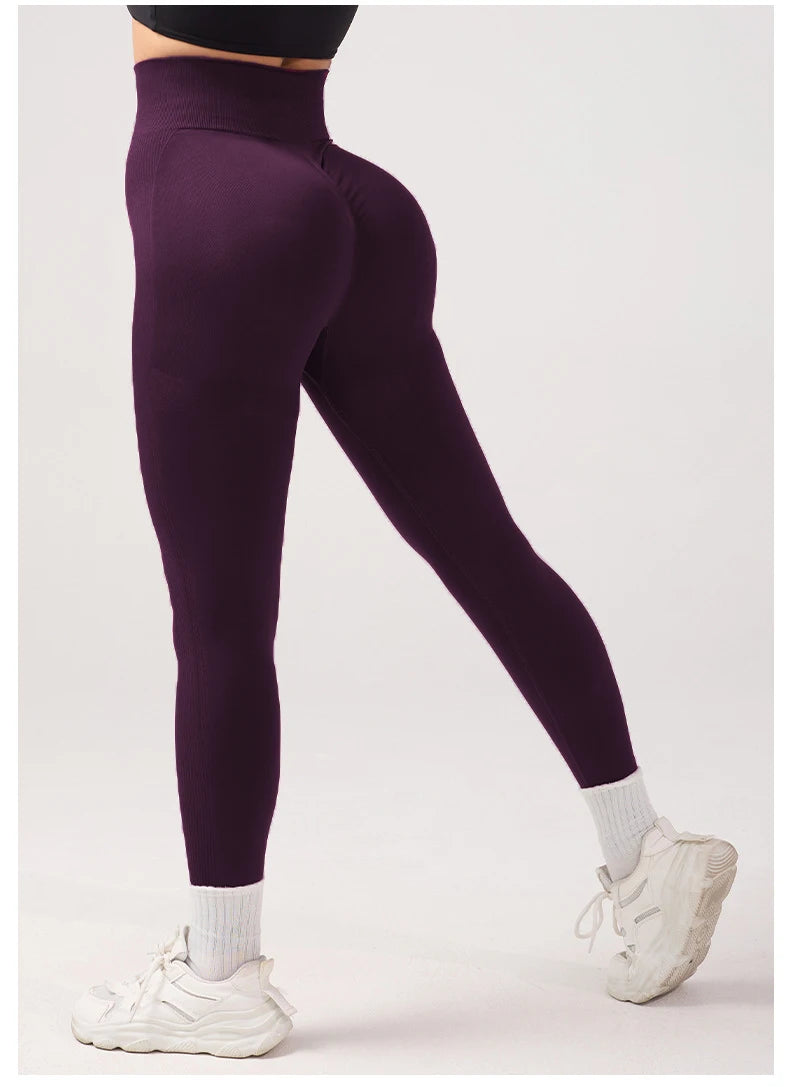Women's High Waist Seamless Yoga Leggings Pants with Tummy Control