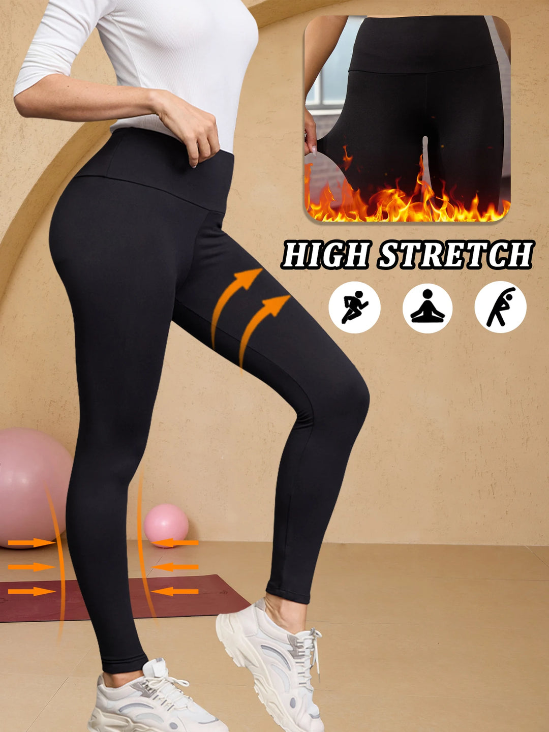 Women's High-Waisted Thermal Fleece Yoga Leggings