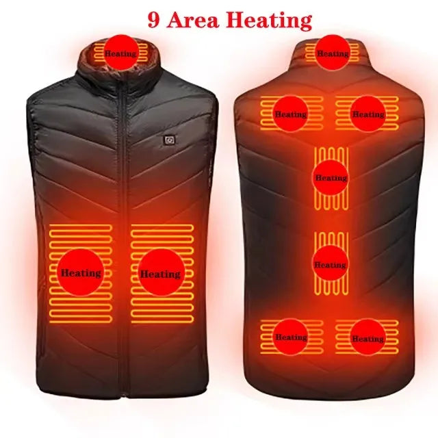 Men's USB Infrared Heated Vest with 17 Heating Zones for Winter Sports