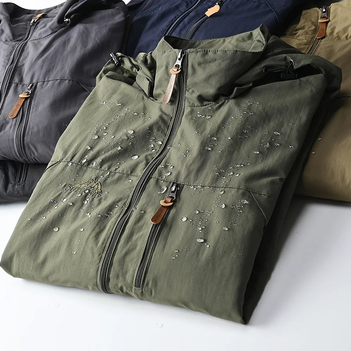 Men's Waterproof Tactical Hooded Windbreaker Coat for Winter